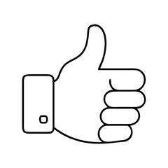 thumbs up icon, thumbs up line art - simple line art of thumbs up, perfect for thumbs up logos and icons