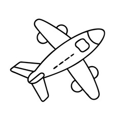 toy airplane icon, toy airplane line art - simple line art of toy airplane, perfect for toy airplane logos and icons