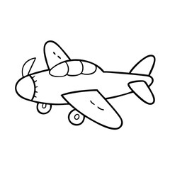 toy airplane icon, toy airplane line art - simple line art of toy airplane, perfect for toy airplane logos and icons