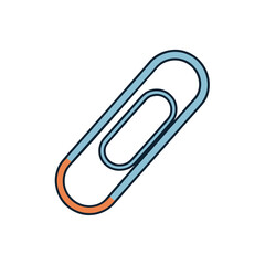 Obraz premium Minimal line icon of paperclip in white background vector illustration