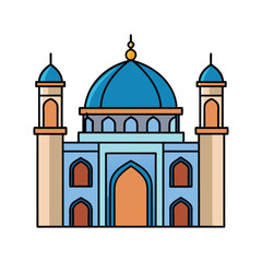 Mosque Vector Illustration. Islamic architecture, spiritual design, religious elements, and intricate mosque vector art.
