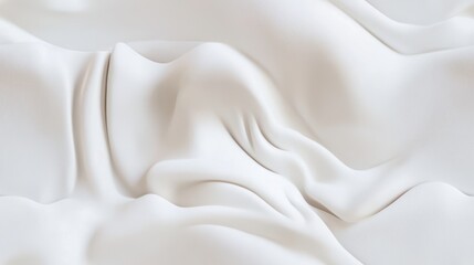 White textile backdrop with soft folds and gentle reflections, elegant neutral fabric surface for minimalistic product display or branding mockups