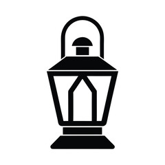 lantern stencil icon silhouette vector illustration