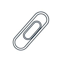 Minimal line icon of paperclip in white background vector illustration