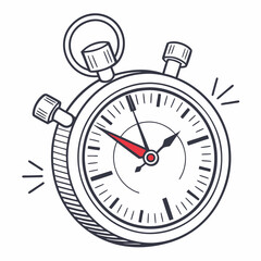 Clock countdown icon in flat style. Time chronometer vector illustration on white isolated background. Clock business concept