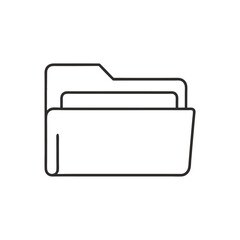 Minimal line icon of task folder in white background vector illustration