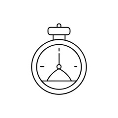 Minimal line icon of timer in white background vector illustration