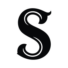 s letter stencil icon silhouette vector illustration
