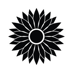 sunflower stencil icon silhouette vector illustration