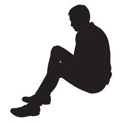 Onely Man sitting silhouette 
