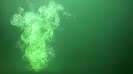 Abstract Green Underwater Smoke Swirling