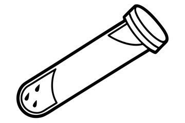 Blood Vial Line Art Vector Illustration