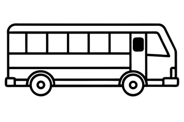 Bus Line Art Vector Illustration