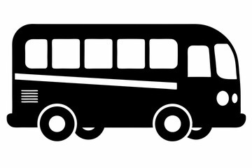 Bus Black Silhouette Vector Illustration