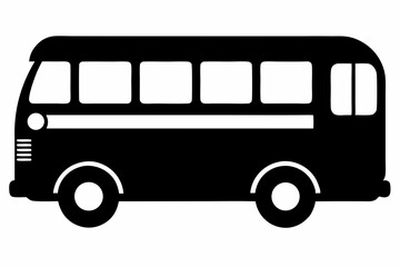 Bus Black Silhouette Vector Illustration