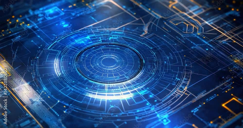 Poster glowing tech circle abstract background
