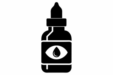 Eye Drop Bottle Black Silhouette Vector Illustration