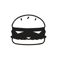burger icon black linear illustration on white