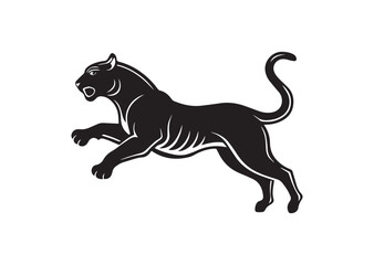 Obraz premium Tiger Jumping Silhouette Vector