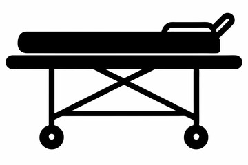 Hospital Stretcher Silhouette Vector Illustration
