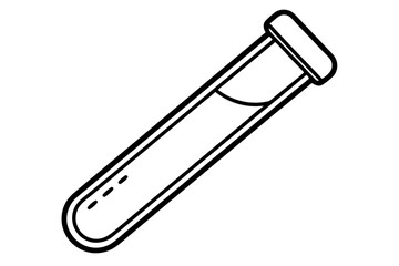 Medical Test Tube Line Art Vector Illustration