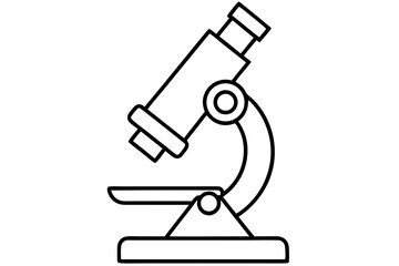 Microscope Line Art Vector Illustration