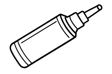 Nasal Spray Bottle Line Art Vector Illustration