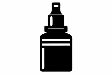 Nasal Spray Bottle Silhouette Vector Illustration