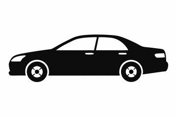 Sedan Car Black Silhouette Vector Illustration
