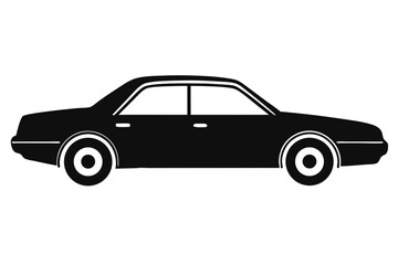 Sedan Car Black Silhouette Vector Illustration