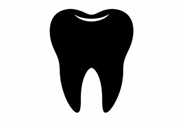 Tooth Black Silhouette Vector Illustration