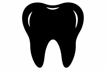 Tooth Black Silhouette Vector Illustration