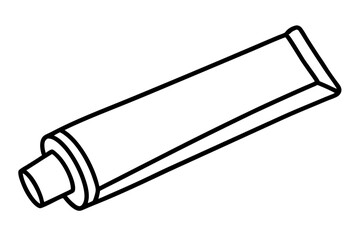 Toothpaste Tube Line Art Vector Illustration