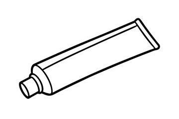 Toothpaste Tube Line Art Vector Illustration