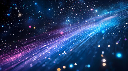 Obraz premium Glowing fibers in the sky. Interstellar Fibers. Illustration