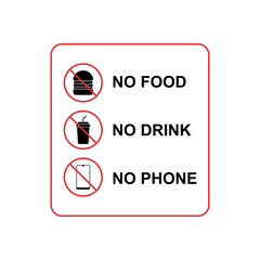 No food No drink No phone sign icon vector design