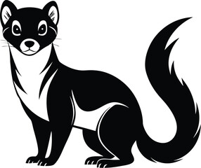 Pine marten silhouette, Pine marten animal silhouettes. Good use for symbol, logo, icon, mascot, sign, or any design you want. 