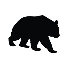 Fototapeta premium Silhouette of panda bear in black isolated on white background