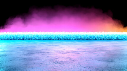 Abstract Neon Lightscape with Glowing Pink Blue Orange Smoke