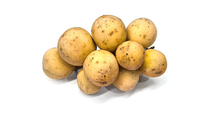 Longkong on white background. Fruit in Thailand.