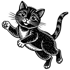 Obraz premium cute cat silhouette