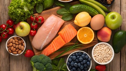 fresh vegetables on a wooden table