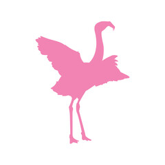 Flamingo silhouette icon. Exotic bird