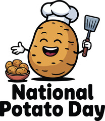 National Potato Day Celebration with Fries and Potatoes Illustration | vector graphic of national potato day | Holiday concept