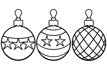 Fototapeta premium Hand-Drawn Xmas Ornament Outline Set