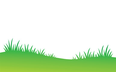 beautiful view green grass on field, vector grass on white background.