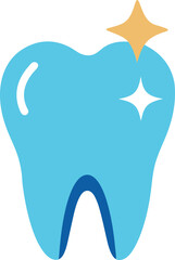 vector illustration of a tooth with starfish