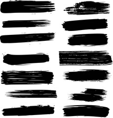 Black paint brush strokes, abstract art concept. Vector illustration
