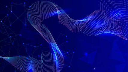 Modern science or technology abstract background. Cyberspace surface illustration. Vector.Template for science and technology presentation. Plexus style background.