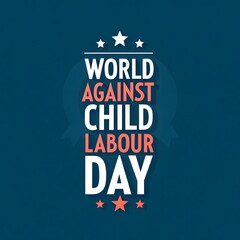 Fototapeta premium World Against Child Labour Day Poster with Children Protection and Education Theme